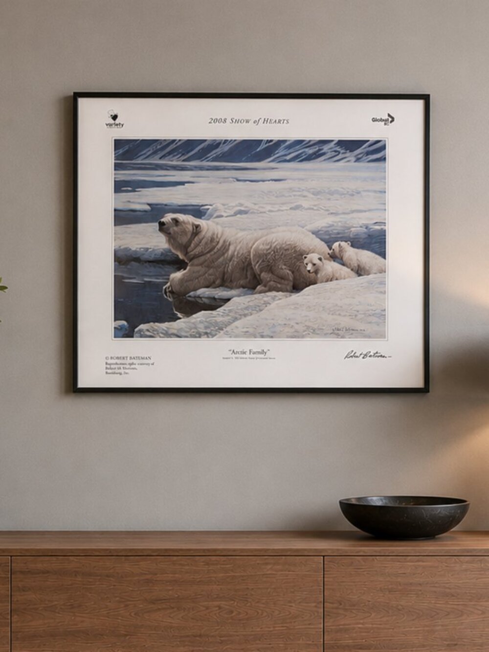 Robert Bateman Arctic Family Poster Polar Bear Cubs Variety Show of Hearts